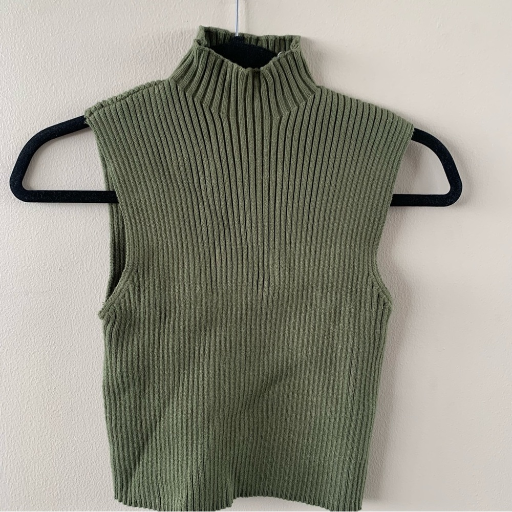 Green Zara sweater vest